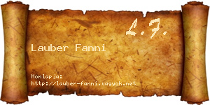 Lauber Fanni névjegykártya